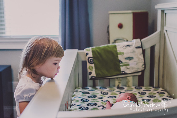 Big siblings are my focus when I walk into the home so that he/she feels like the center of attention.