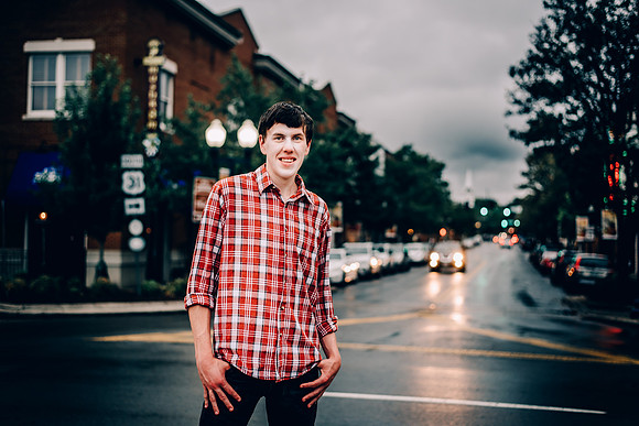 Senior Guy At Portait Session In Downtown Franklin