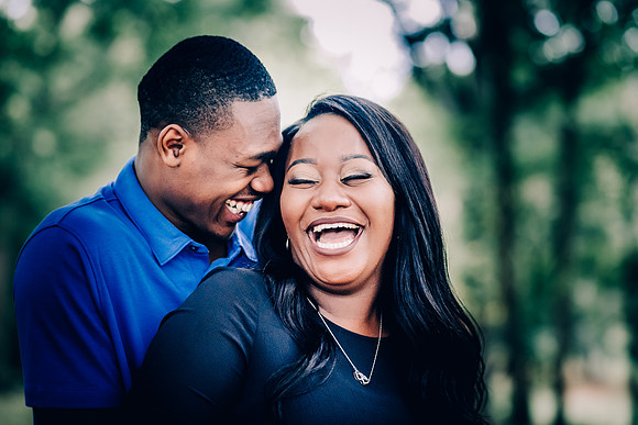 Laughing Happy Couple At Engagement Photo Shoot In Spring Hill TN